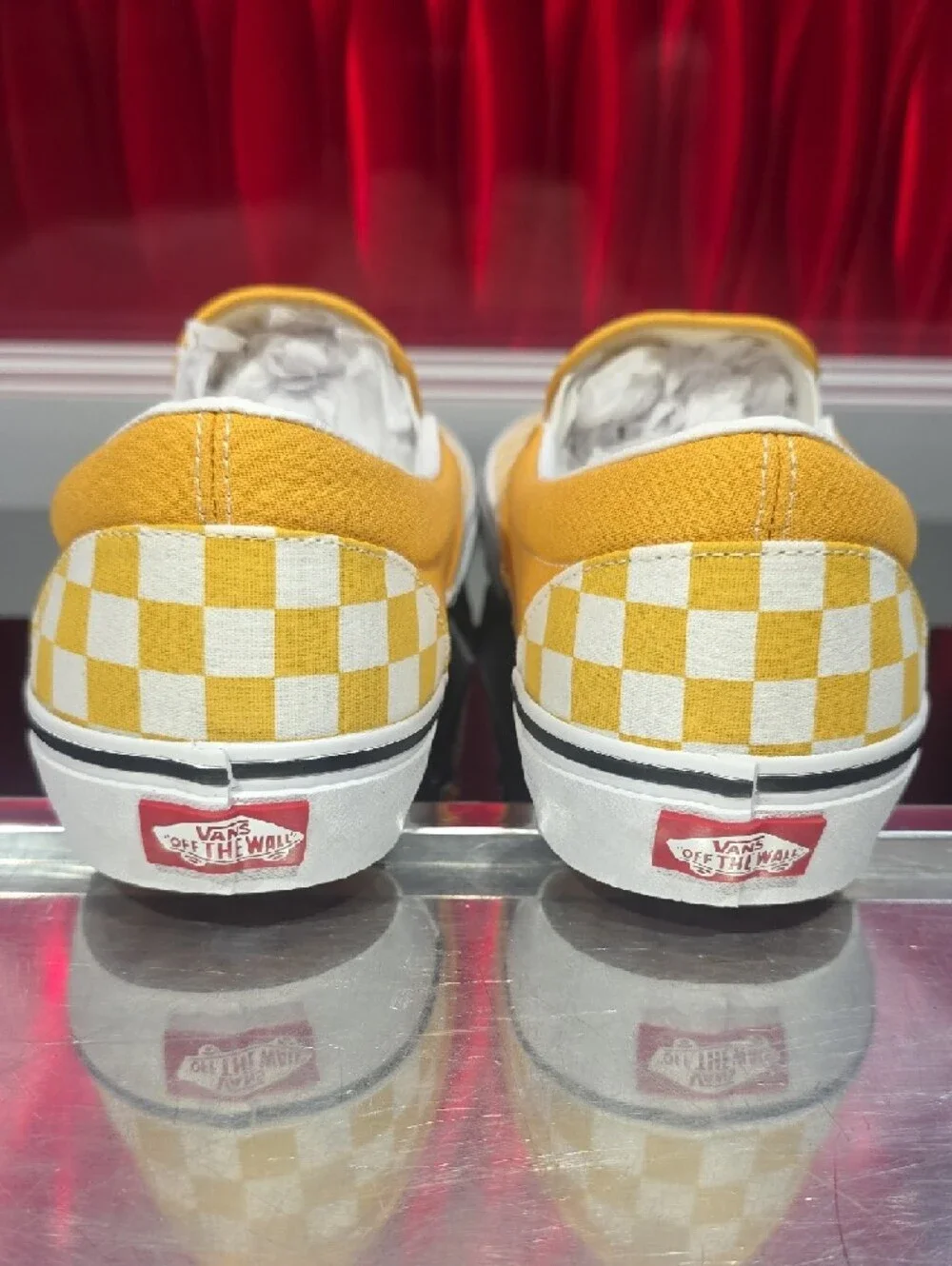 Vans Classic Slip On Color Theory Checkerboard Yellow White Kids Youth 2.5